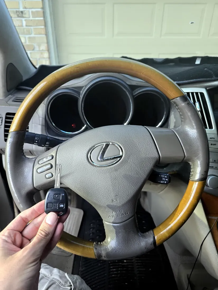 New Lexus key at the steering wheel